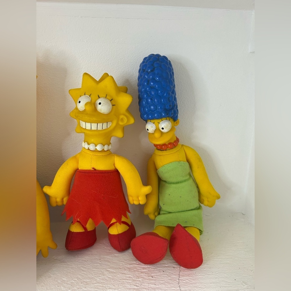 Vintage The Simpsons 1990’s  Colorful Cartoon Family Plush Toy Set - Picture 3 of 4